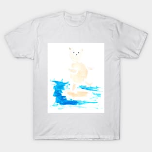 bear, surfing, sport, animal, joy, toy, gift, watercolor, illustration, painting, art, good mood, T-Shirt